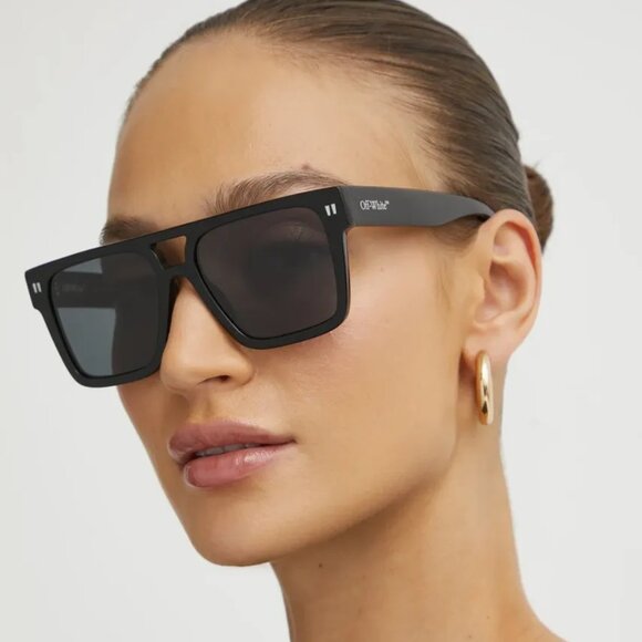 Off-White Men Sunglasses Black Grey Square OERI133 SPRINGFIELD 100 NEW AUTHENTIC - Picture 11 of 12